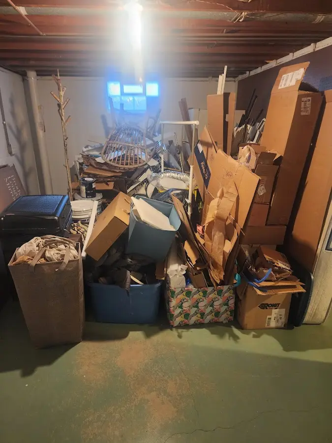 Roll-off dumpster container at job site for 20 Yard Dumpster Rental in Worthington